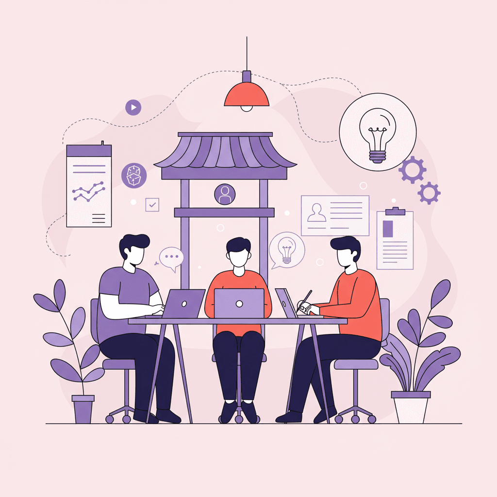 Developers collaborating on new ideas